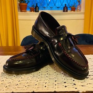 Dr. Martens Adrian Arcadia Leather Tassel Loafers, Burgundy Red, Men’s Size 11